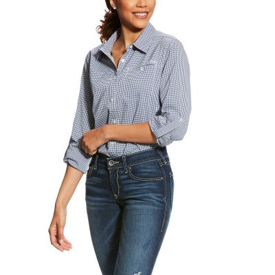 Ariat Western: VentTEK II Stretch Camisa Mujer - Indigo (YRBQC1983)